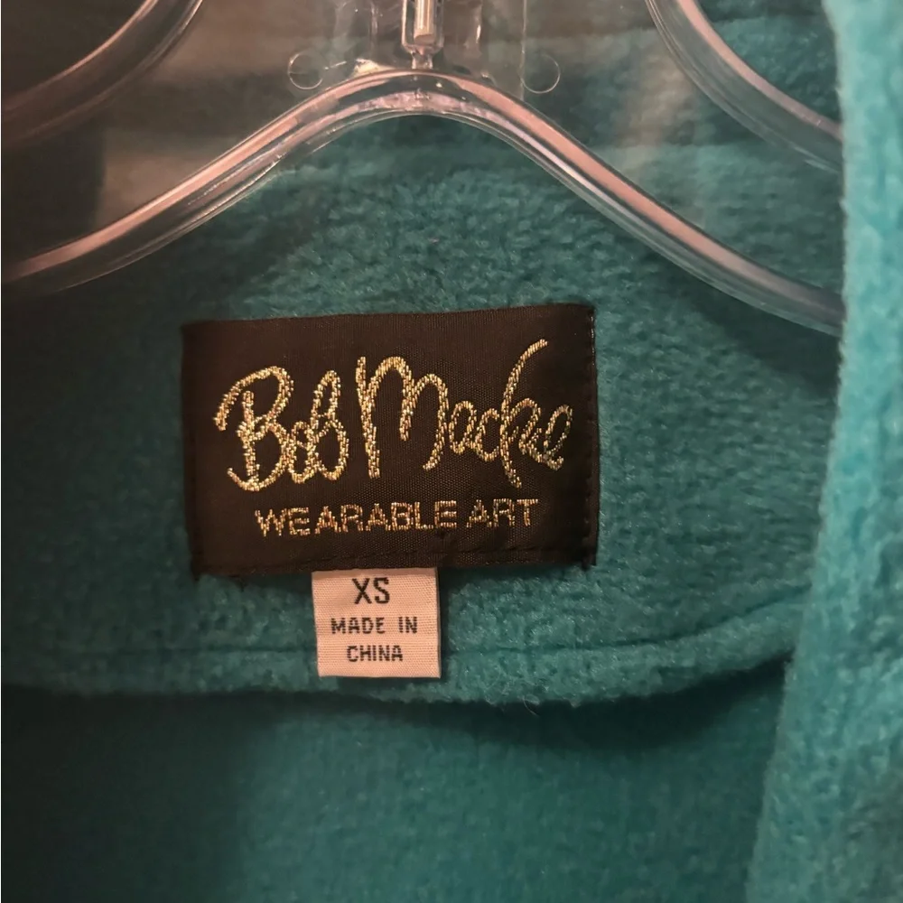 Vintage 1980s Bob Mackie Turquoise Sequin Designer Glam Shawl-Collar Jacket - Picture 4 of 4